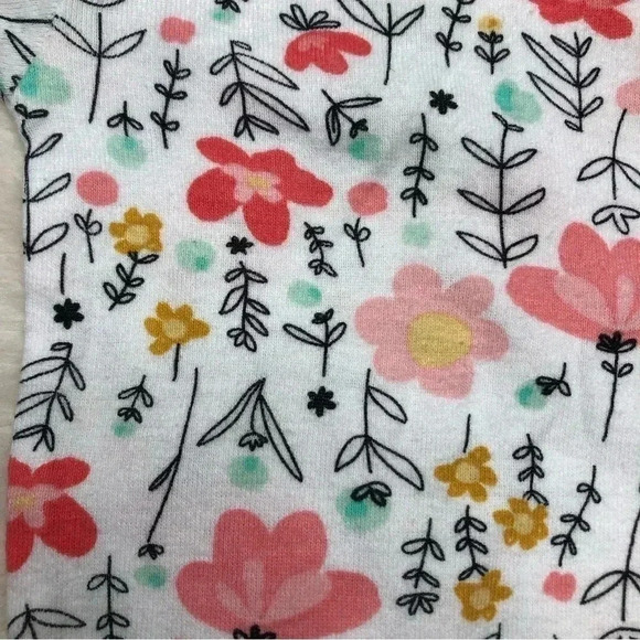 Gerber Onesie Diaper Shirt White  / Floral Size Newborn - Picture 3 of 16